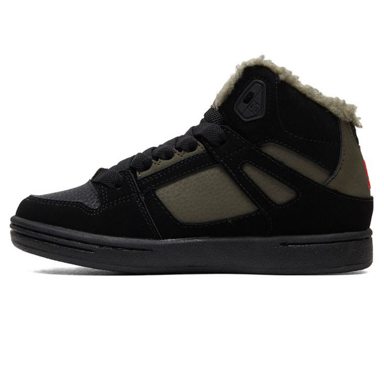 DC KIDS PURE HIGH TOP WNT BOOTS BLACK OLIVE NIGHT