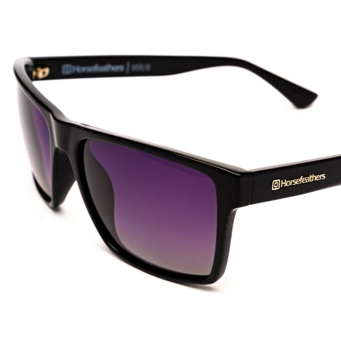 HORSEFEATHERS MERLIN SUNGLASSES GLOSS BLACK GRAY FADE OUT - Image 2