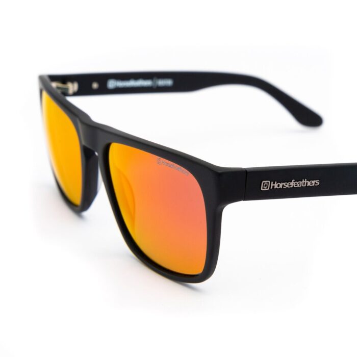 HORSEFEATHERS KEATON SUNGLASSES MATT BLACK MIRROR RED - Image 2