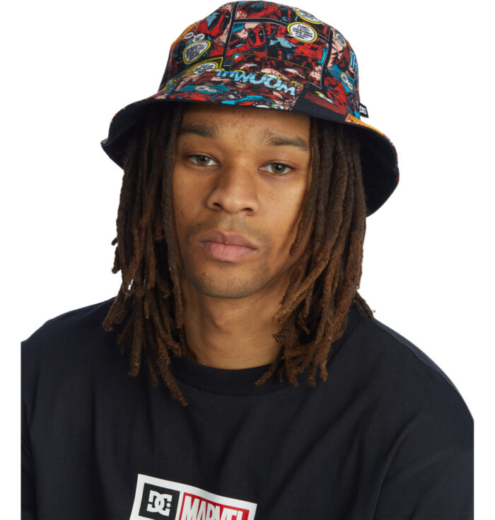DC X MARVER DEADPOOL REVERSIBLE BUCKET HAT BLACK - Image 5