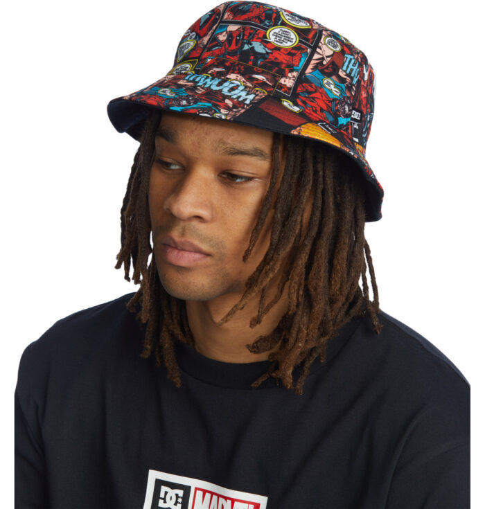 DC X MARVER DEADPOOL REVERSIBLE BUCKET HAT BLACK - Image 7