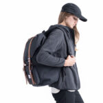 HERSCHEL LITTLE AMERICA BACKPACK BLACK TAN SYNTHETIC LEATHER - Image 5