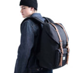 HERSCHEL LITTLE AMERICA BACKPACK BLACK TAN SYNTHETIC LEATHER - Image 6