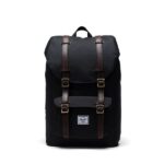 HERSCHEL LITTLE AMERICA MID BACKPACK BLACK CHICORY COFFEE