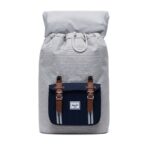 HERSCHEL LITTLE AMERICA MID BACKPACK LIGHT GREY CROSSHATCH PEACOAT - Image 3
