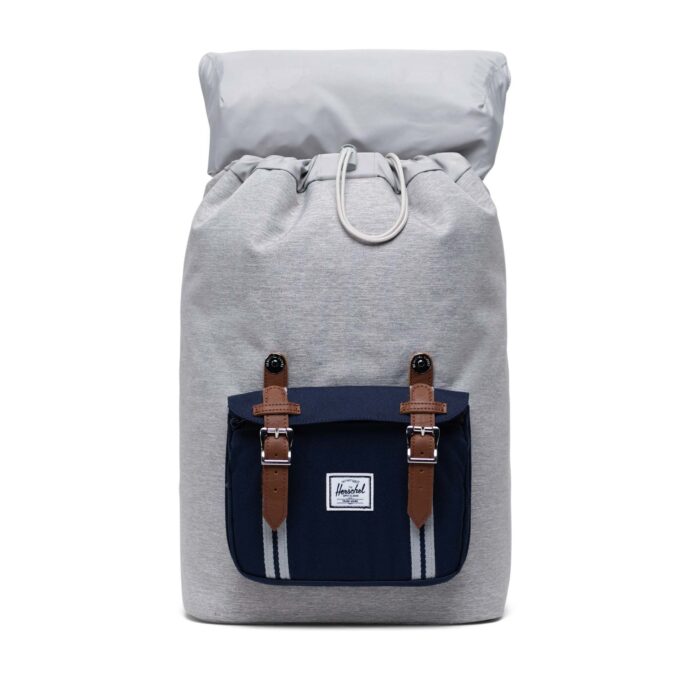 HERSCHEL LITTLE AMERICA MID BACKPACK LIGHT GREY CROSSHATCH PEACOAT - Image 3