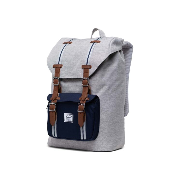 HERSCHEL LITTLE AMERICA MID BACKPACK LIGHT GREY CROSSHATCH PEACOAT - Image 2