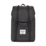 HERSCHEL RETREAT BACKPACK BLACK CROSSHATCH BLACK RUBBER
