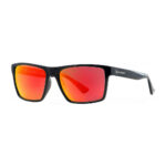 HORSEFEATHERS MERLIN SUNGLASSES GLOSS BLACK MIRROR RED