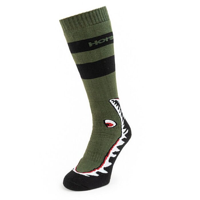 HORSEFEATHERS SHARK SNOWBOARD SOCKS OLIVE - Image 2