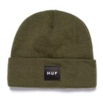HUF ESSENTIALS BOX LOGO CUFF BEANIE OLIVE