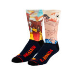 ODD SOX X STREET FIGHTER DHALSIM VS E HONDA CREW SOCKS MULTI