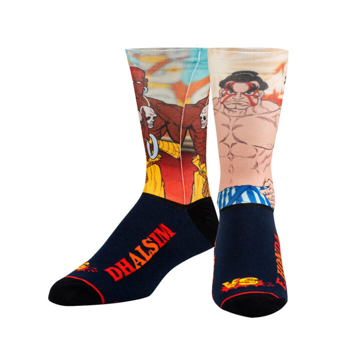 ODD SOX X STREET FIGHTER DHALSIM VS E HONDA CREW SOCKS MULTI - Image 3