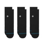 STANCE ICON QUARTER 3 PACK SOCKS BLACK