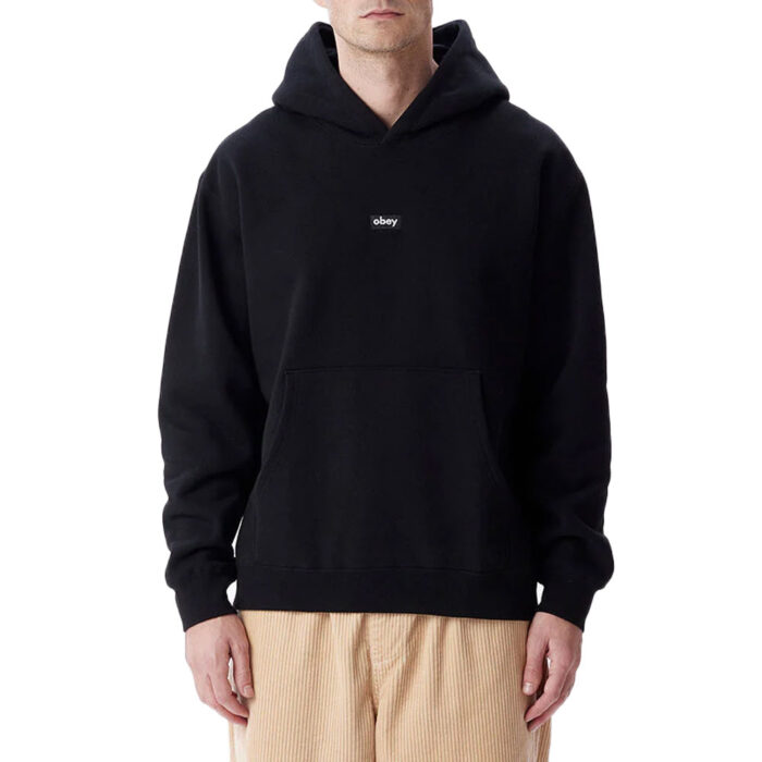 OBEY LOWER CASE MINI BOX HOODIE BLACK - Image 3