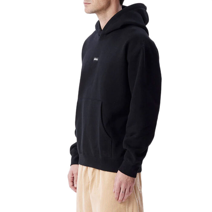 OBEY LOWER CASE MINI BOX HOODIE BLACK - Image 5