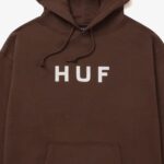 HUF ESSENTIALS OG LOGO HOODIE CHOCOLATE - Image 2