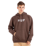 HUF ESSENTIALS OG LOGO HOODIE CHOCOLATE - Image 3