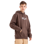 HUF ESSENTIALS OG LOGO HOODIE CHOCOLATE - Image 4