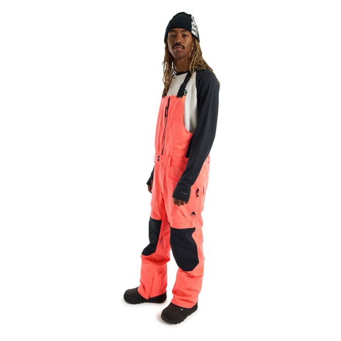 BURTON RESERVE BIB SNOWBOARD PANT TETRA ORANGE TRUE BLACK - Image 3