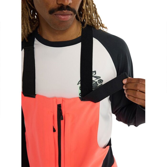 BURTON RESERVE BIB SNOWBOARD PANT TETRA ORANGE TRUE BLACK - Image 5