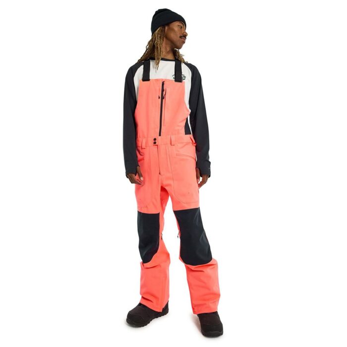 BURTON RESERVE BIB SNOWBOARD PANT TETRA ORANGE TRUE BLACK - Image 2