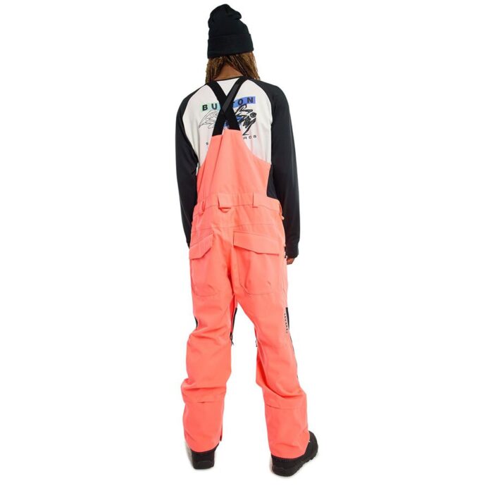 BURTON RESERVE BIB SNOWBOARD PANT TETRA ORANGE TRUE BLACK - Image 4
