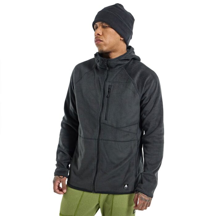 BURTON STOCKRUN WARMEST FULL ZIP HOODIE TRUE BLACK - Image 2