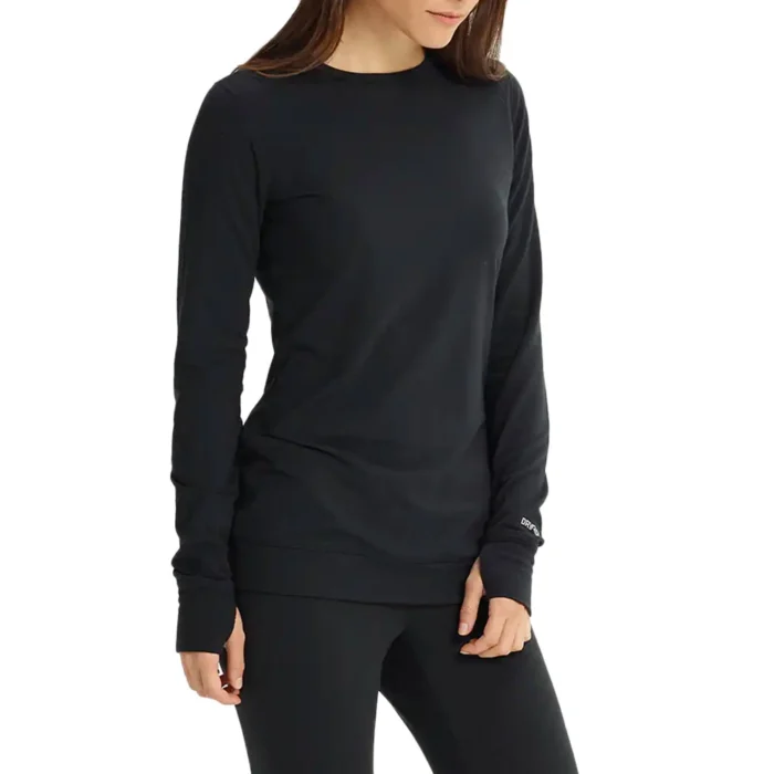 BURTON WOMEN MIDWEIGHT BASE LAYER THERMAL TOP TRUE BLACK - Image 2