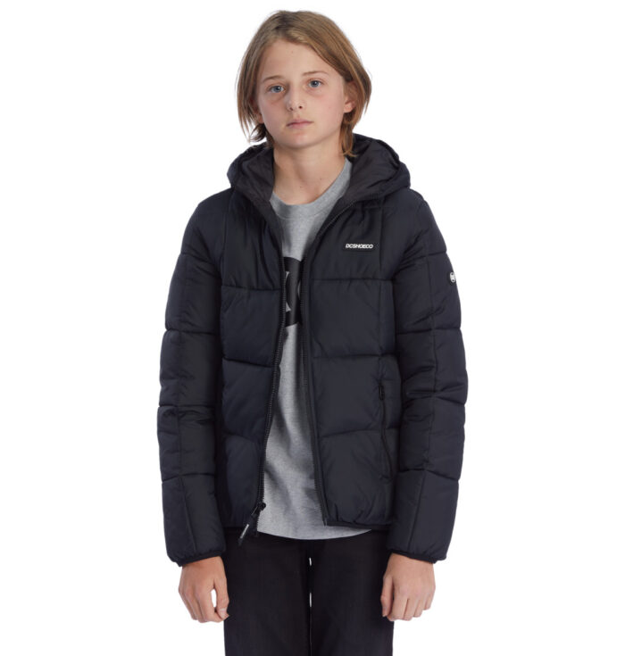 DC BOYS SQUARE UP PUFFER 2 JACKET BLACK - Image 5