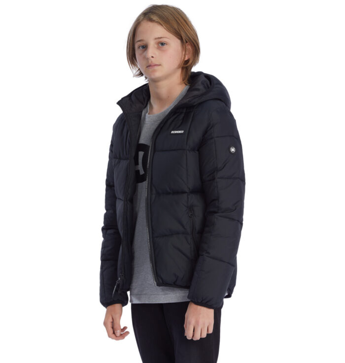DC BOYS SQUARE UP PUFFER 2 JACKET BLACK - Image 7