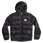 DC BOYS CREWKERNE WATER RESISTANT HOODED PUFFER JACKET BLACK