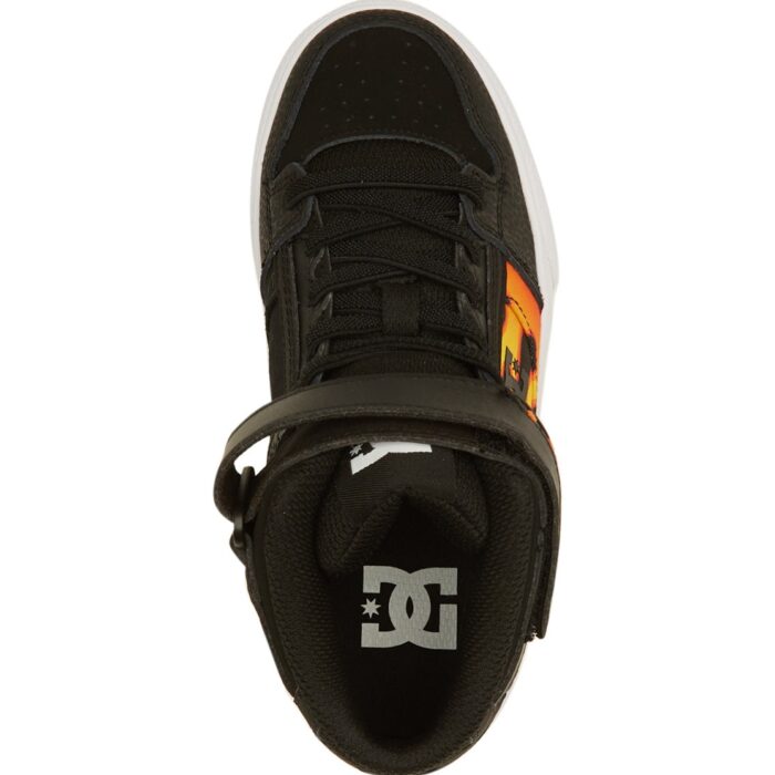 DC KIDS PURE HIGH TOP EV SHOES BLACK FLAMES - Image 2