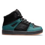 DC KIDS PURE HIGH TOP WNT BOOTS DARK GREEN
