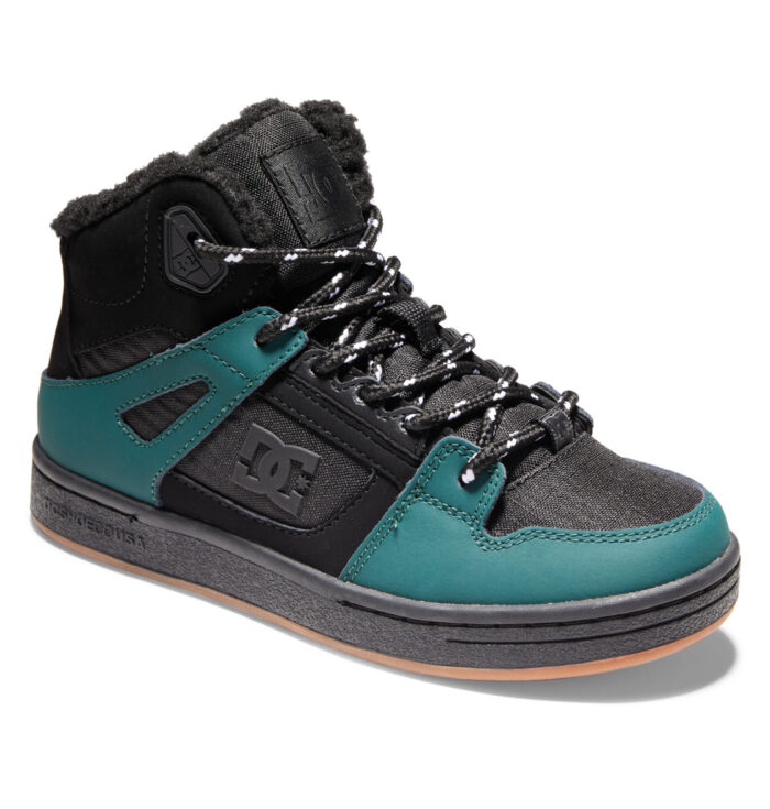 DC KIDS PURE HIGH TOP WNT BOOTS DARK GREEN - Image 2
