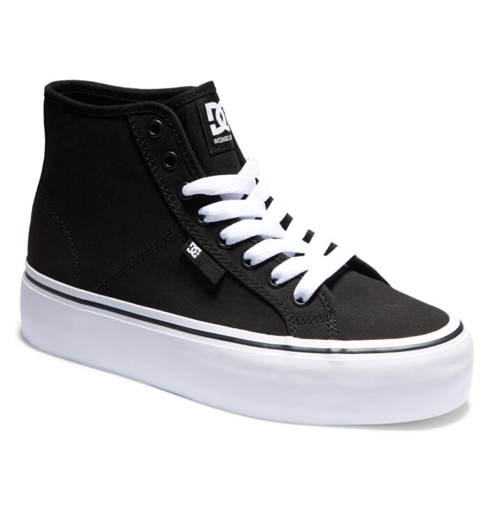 DC MANUAL HI PLATFORM SHOES BLACK WHITE - Image 2