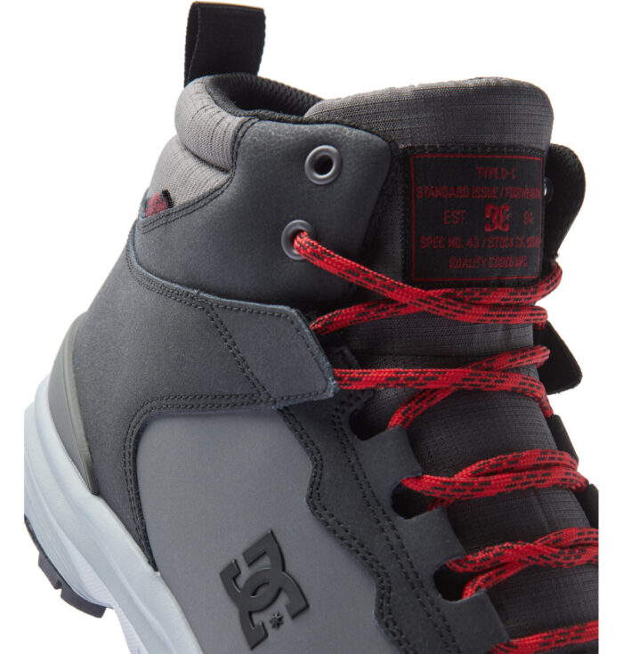 DC MUTINY WR BOOTS GREY BLACK RED - Image 6