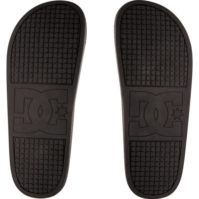 DC PLATFORM SUEDE SLIDER SANDALS BLACK WHITE PRINT - Image 3