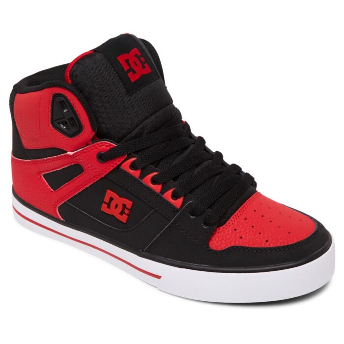 DC PURE HIGH TOP WC SHOES FIERY RED WHITE BLACK - Image 2