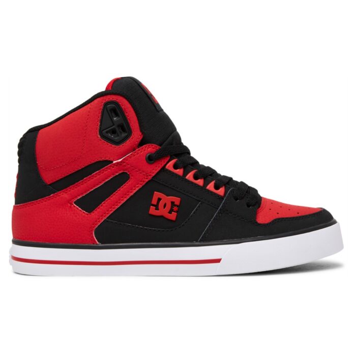 DC PURE HIGH TOP WC SHOES FIERY RED WHITE BLACK - Image 4