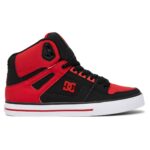 DC PURE HIGH TOP WC SHOES FIERY RED WHITE BLACK