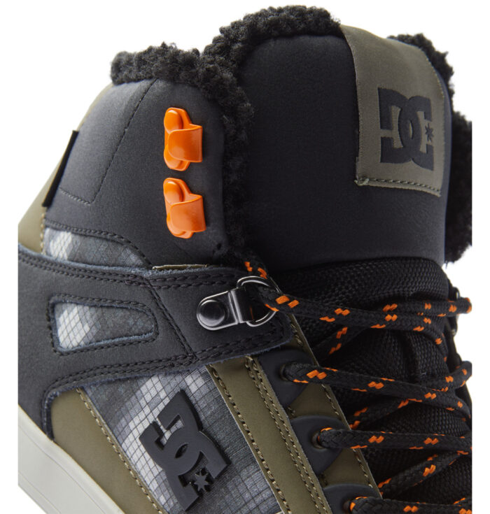 DC PURE HIGH TOP WC WNT SHOES BLACK GREEN PRINT - Image 6