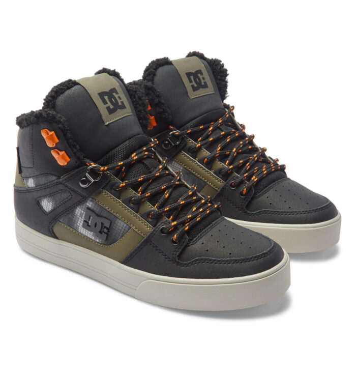 DC PURE HIGH TOP WC WNT SHOES BLACK GREEN PRINT - Image 8