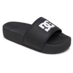 DC SLIDE PLATFORM SANDALS BLACK BLACK WHITE