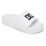 DC SLIDE PLATFORM SANDALS WHITE WHITE BLACK