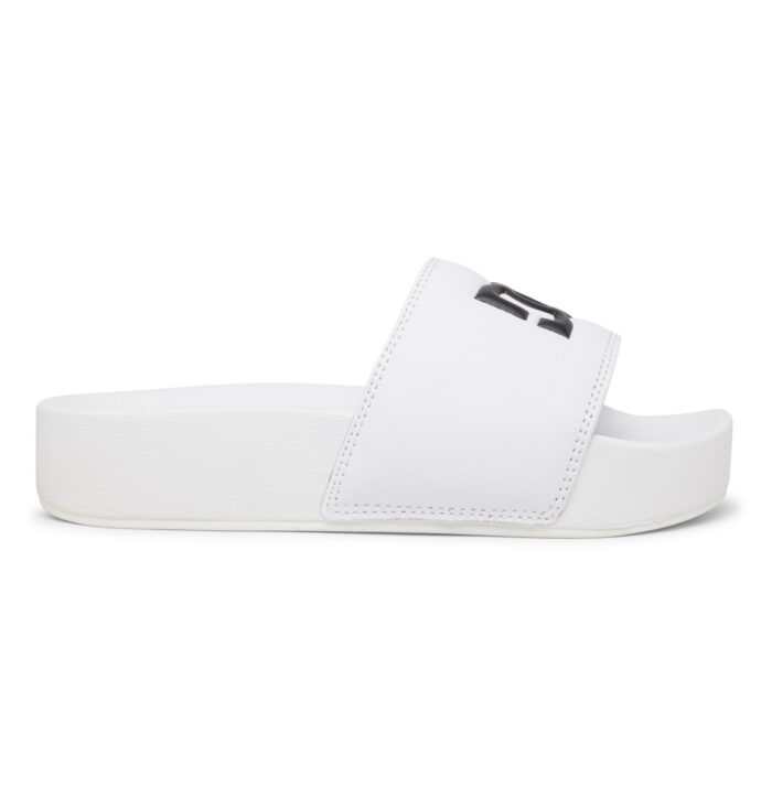 DC SLIDE PLATFORM SANDALS WHITE WHITE BLACK - Image 3