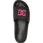 DC SLIDES SANDALS BLACK CRAZY PINK - Image 2