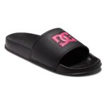 DC SLIDES SANDALS BLACK CRAZY PINK