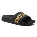 DC SLIDES SE SANDALS BLACK GOLD