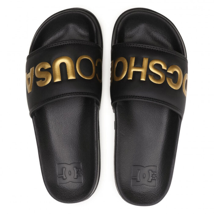 DC SLIDES SE SANDALS BLACK GOLD - Image 3